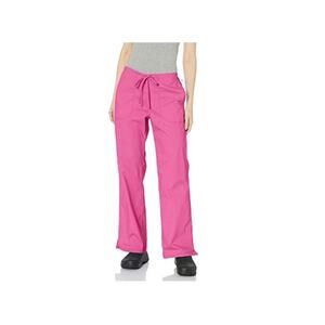 Code Happy Womens Mid Rise Drawstring Scrub Pants Pink , X-Small